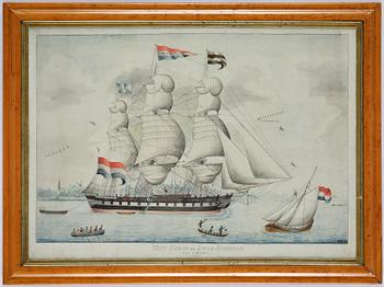 W Rijnbend, 18th century, "The Ship of the City of Schiedam".