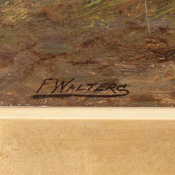 An oil on canvas signed F. Walters, England, 19th Century.