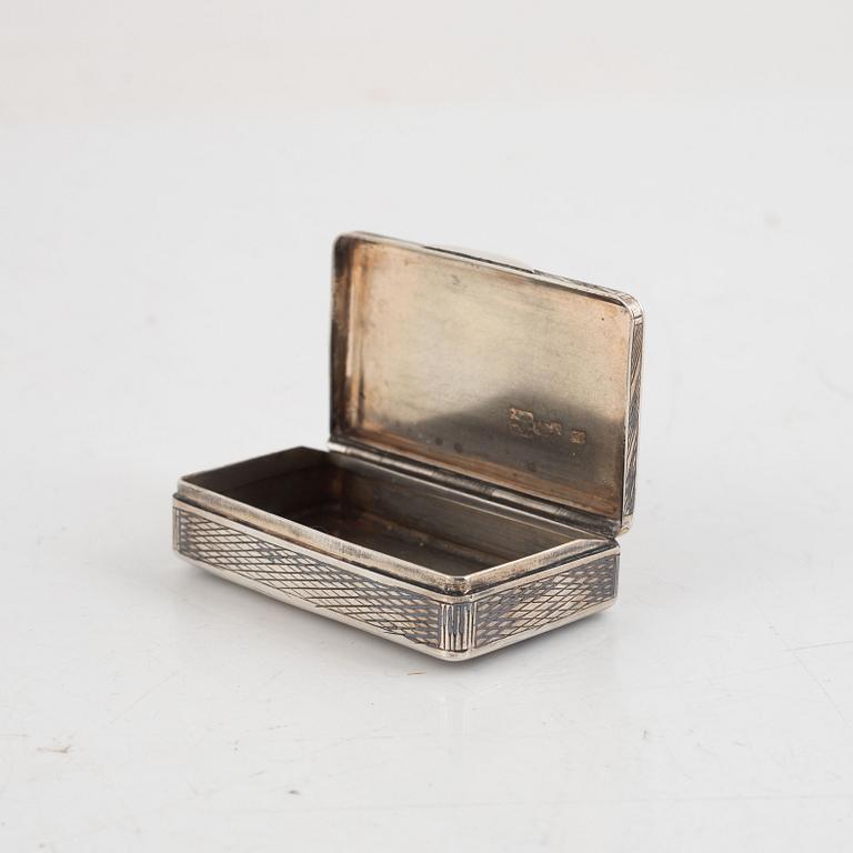 A Russian Silver and Niello Box, Moscow 1854.