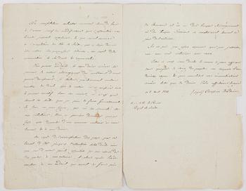 SAMTIDA BREVAVSKRIFTER, 4 st, Prins Christian Fredrik av Danmark-Kronprins Karl Johan av Sverige, Juli-Augusti 1814.