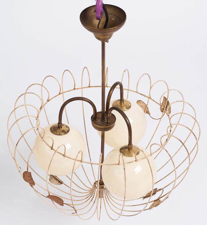 A pair of Swedish Modern ceiling lamps, 1940s.