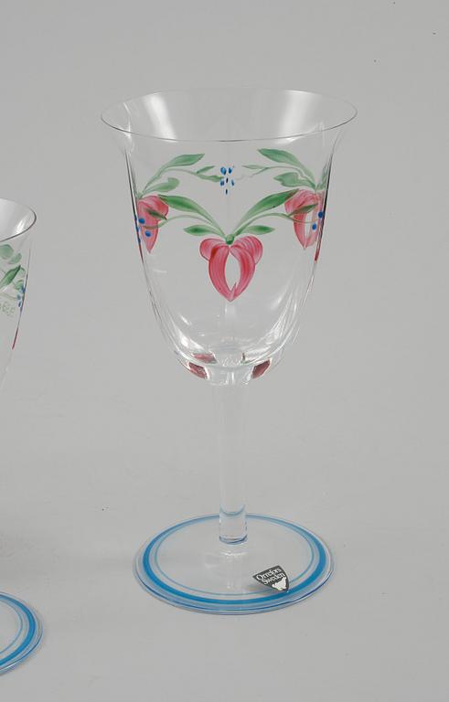 GLASSERVIS, 25 delar, "Maja", Eva Englund, Orrefors, sent 1900-tal.