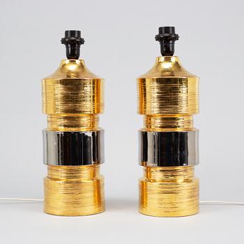 A pair of eartheware table lights Bitossi, Italy, 1960's-70's.