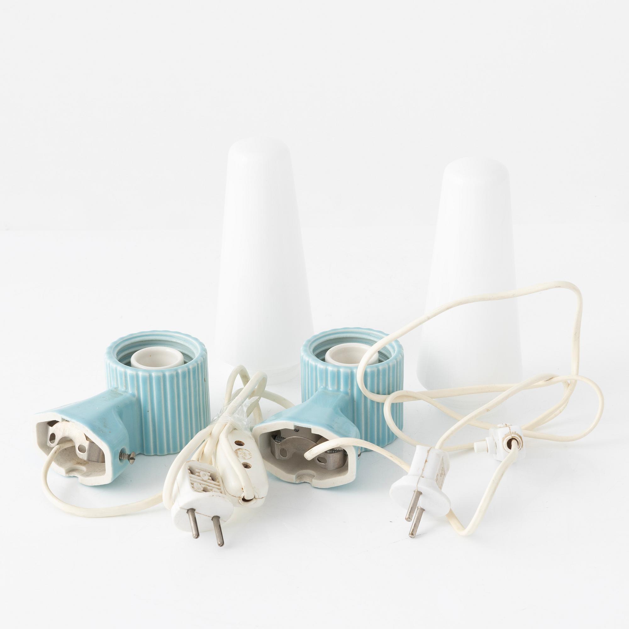 Hans-Agne Jakobsson, a  pair of wall lamps/bathrooms lamps, IFÖ, Sweden, 1960's.