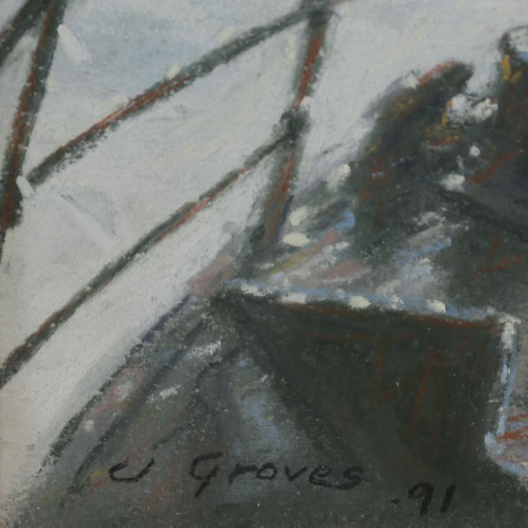 JOHN MICHAEL GROVES, pastell, signerad och daterad 91.