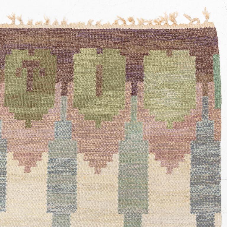 Judith Johansson, a carpet, 'Hallandsåsen', flat weave, c 281 x 218 cm, signed JJ.