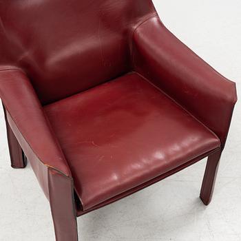 Mario Bellini, a leather '413 CAB' armchair, Cassina, Italy.