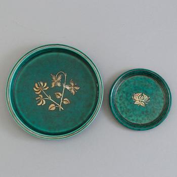 WILHELM KÅGE, four 'Argenta' stoneware pieces from Gustavsberg.