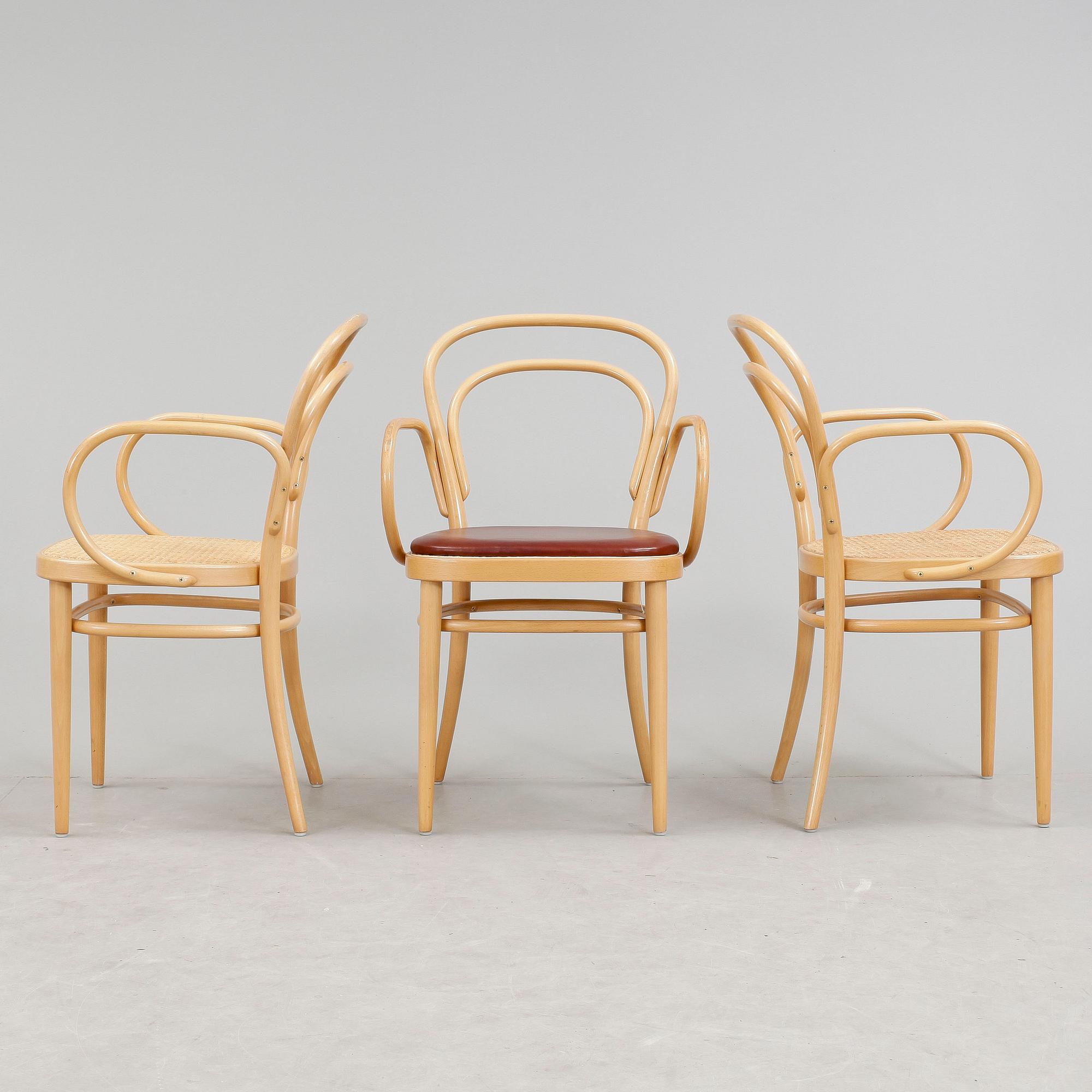 KARMSTOLAR, 3 st, Thonet, 1980-tal.