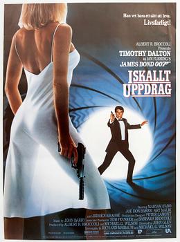 A Swedish movie poster James Bond "Iskallt uppdrag" (The Living Daylights) 1987.