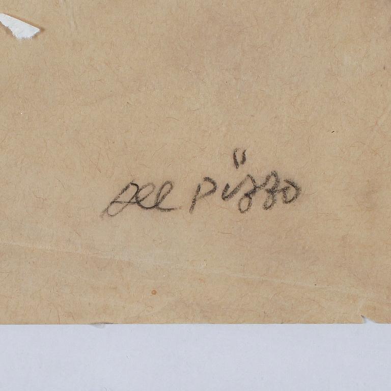 LUCIO DEL PEZZO, kolteckning, signerad.