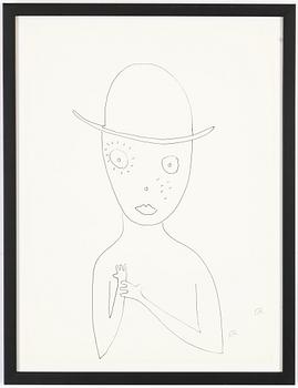 Roger Risberg, indian ink drawing, signed. Executed in 2008.