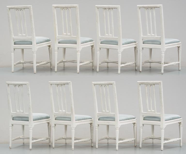 Eight Gustavian chairs by L. Söderholm.
