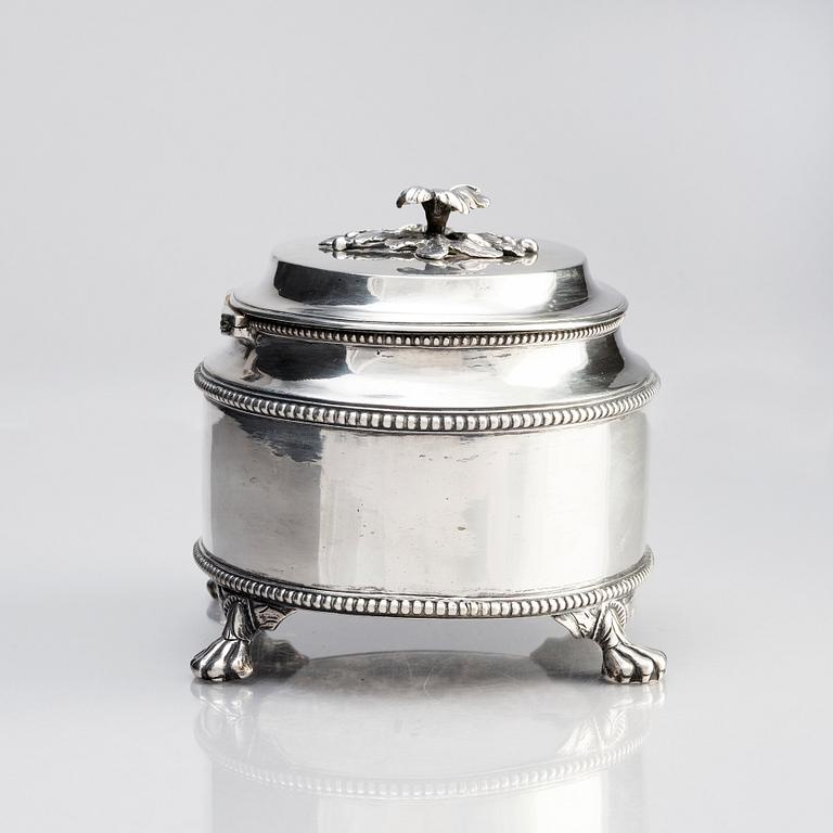 A Swedish Gustavian silver sugar-box, mark of Johan Malmstedt, Göteborg 1793.