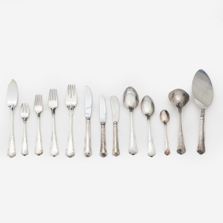 A 108 piece 'Herrgård' silver cutlery service in a case, Markströms Guldsmeds Ab KG, 20th century.