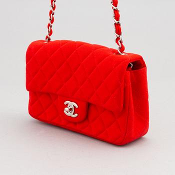 Chanel, a red fabric 'Single Flap Bag', 2014.