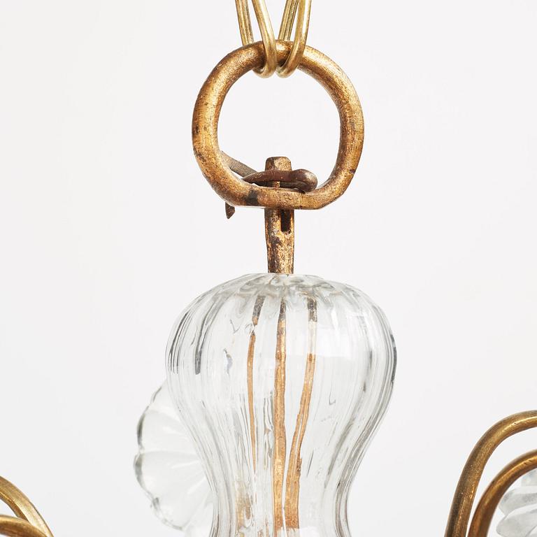 A Swedish Rococo 18th century six-light chandelier.