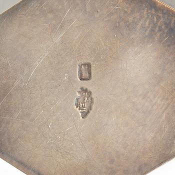 A group of six Japanese salts / boxes, some marked sterling silver, around 1900.