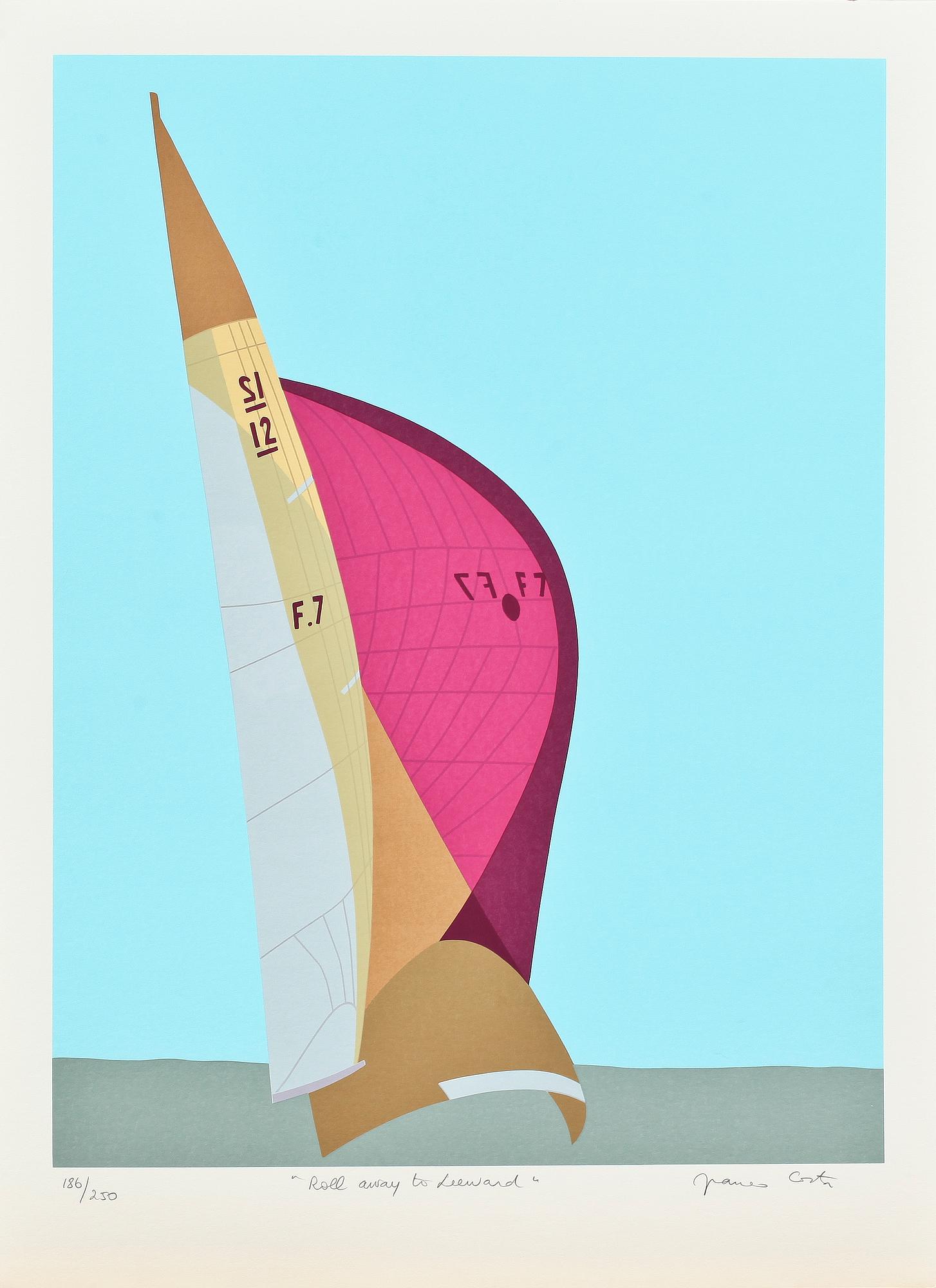 FRANCO COSTA, "Americas Cup 1987", litografier, 4 st.