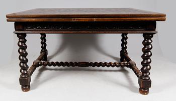 MATSALSMÖBEL, 11 del, barockstil, tidigt 1900-tal. TEXTTILLÄGG: Klädsel av sammet.