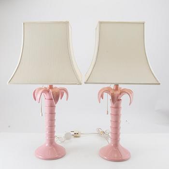 Table lamps, a pair, late 20th century.
