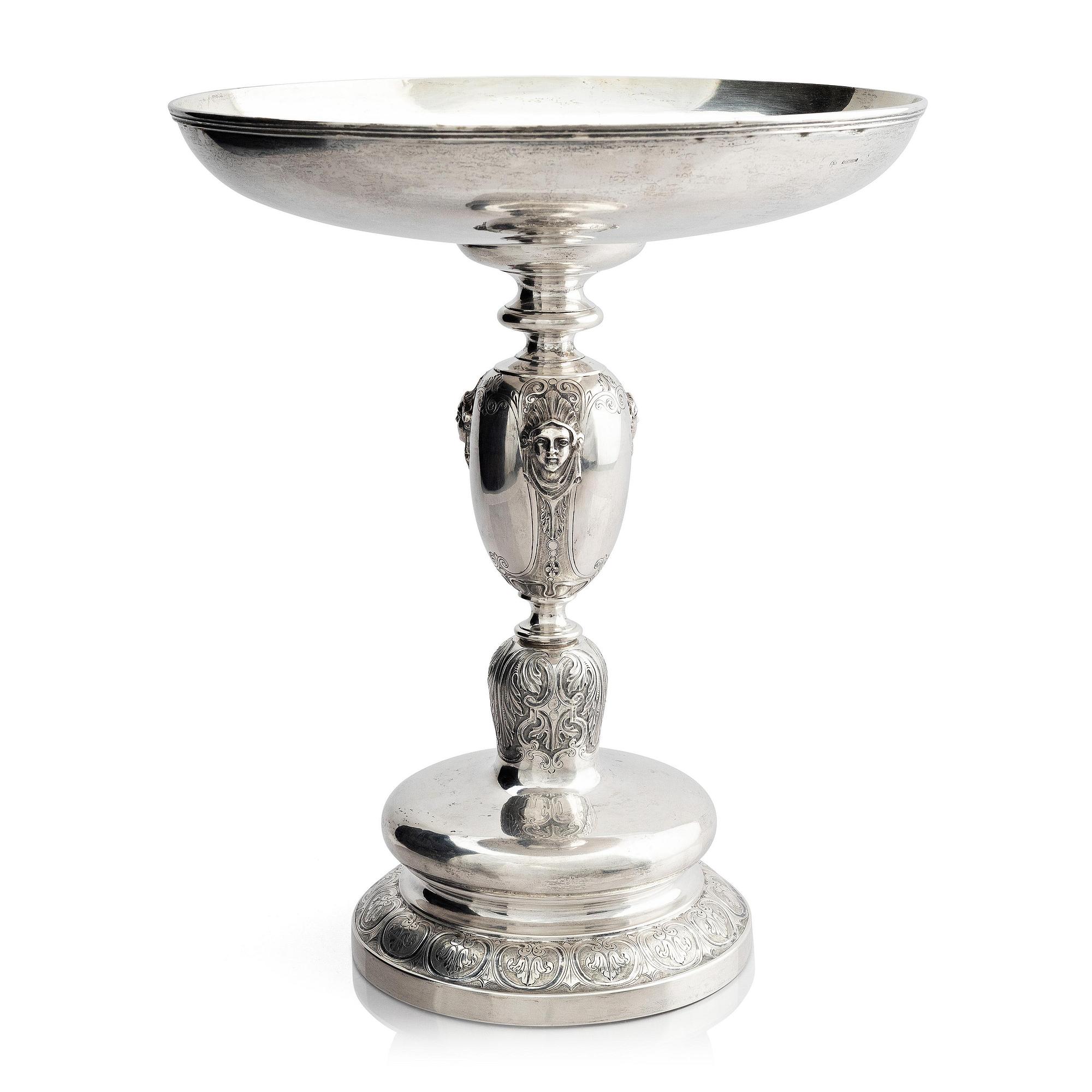 A Danish large silver bowl on foot, mark of Anton Michelsen, Copenhagen 1865.