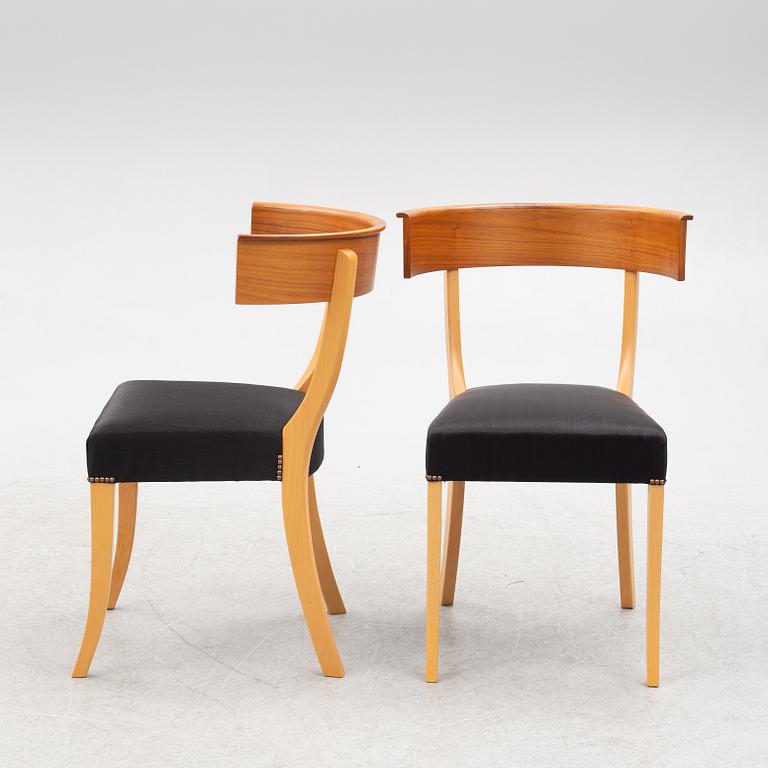 Josef Frank, a set of 4 Klismos chairs, model B 300, Firma Svenskt Tenn, Sweden, 2012.