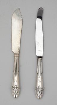 BESTICKSERVIS, 53 delar, modell "Empire", C.G Hallberg, Stockholm, 928, Total vikt ca 2175 gram.