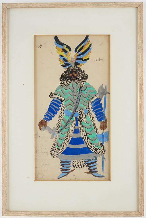 ISAAC GRÜNEWALD, gouache på papper, signerad.