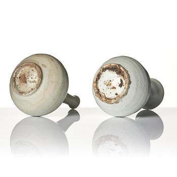 A set of two white glazed vases, Korea, Joseon.