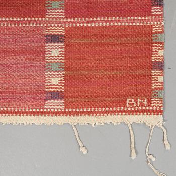 Barbro Nilsson, A CARPET, "Falurutan, röd Borås", flat weave, ca 264,5 x 200 cm, signed AB MMF BN.