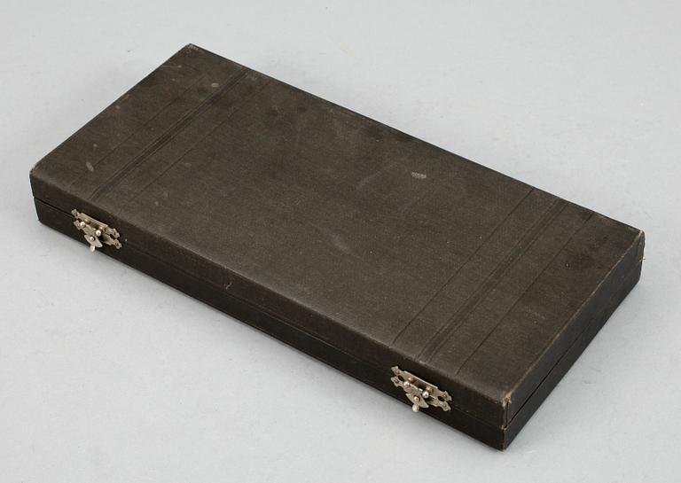 RESEBESTICK, 3 st, silver, CG Hallberg, 1900. Tot vikt ca 219 gram exklusive knivblad.