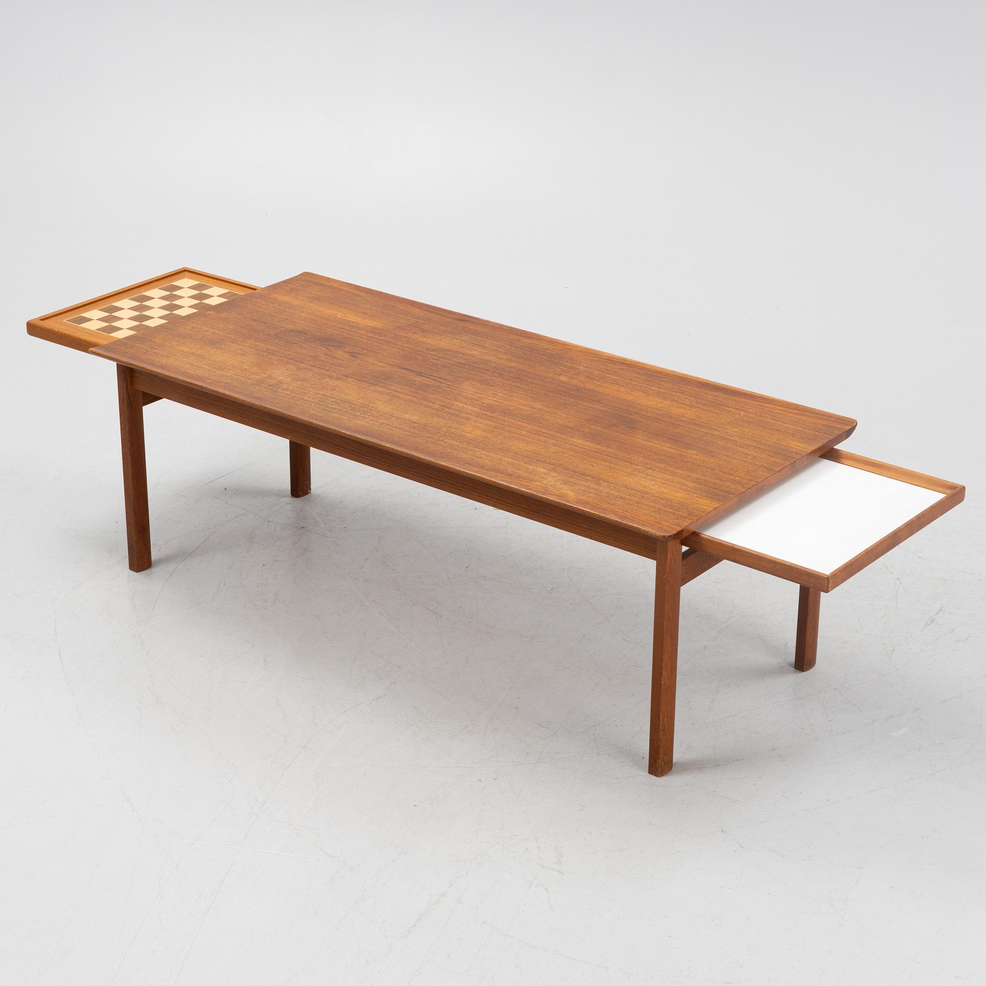 Tove & Edvard Kindt Larsen, a teak-veneered coffee table, Seffle Möbelfabrik, Sweden, 1960's.