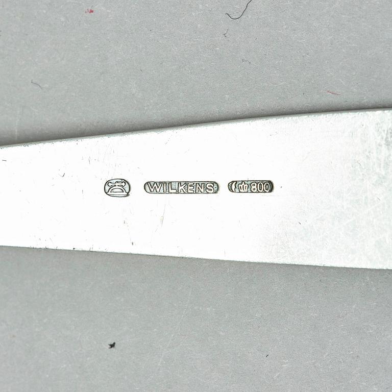 Wilkens & Söhne, matsilveruppsättning, modell "Kronborgs slott", 161 delar, Bremen, Tyskland 1950-tal.