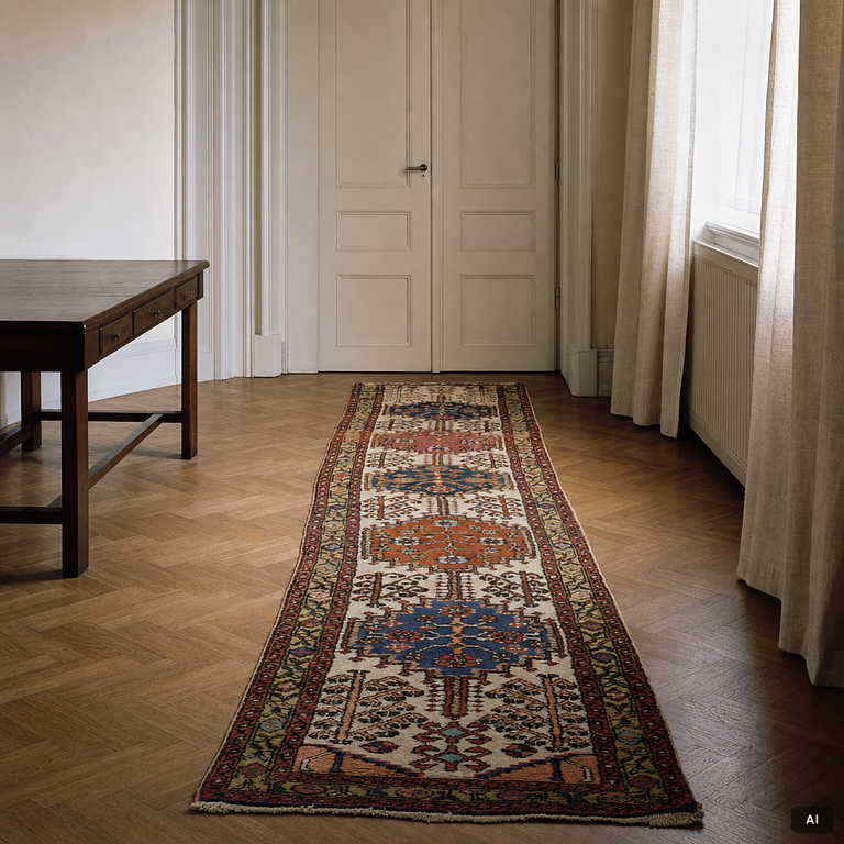 Gallerimatta, orientalisk, ca 395 x 82 cm.
