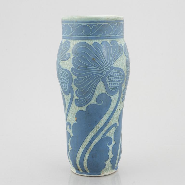 Josef Ekberg, a 'Sgraffito' creamware vase, Gustafsberg 1918.