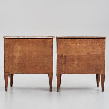 A pair of Gustavian commodes by N P Stenström.