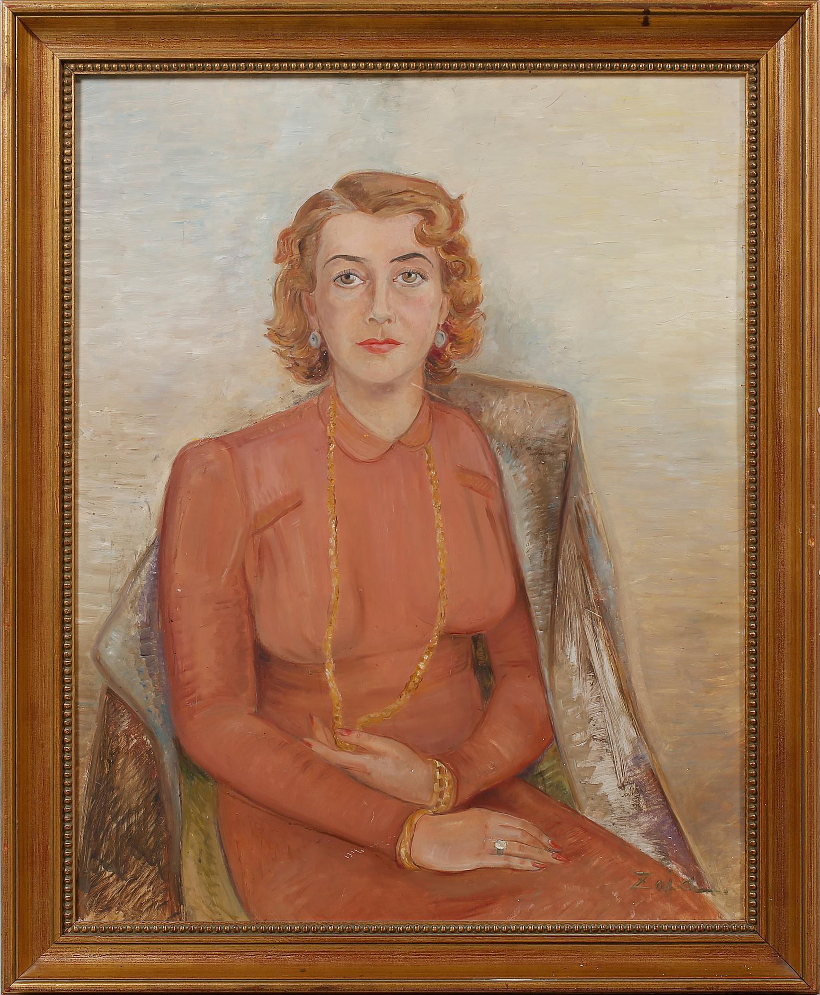 ZOIA KRUKOVSKYA LAGERKRANS, olja på pannå, signerad.