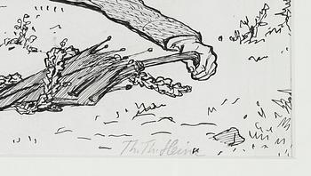 THOMAS THEODOR HEINE, tuschteckning, signerad.