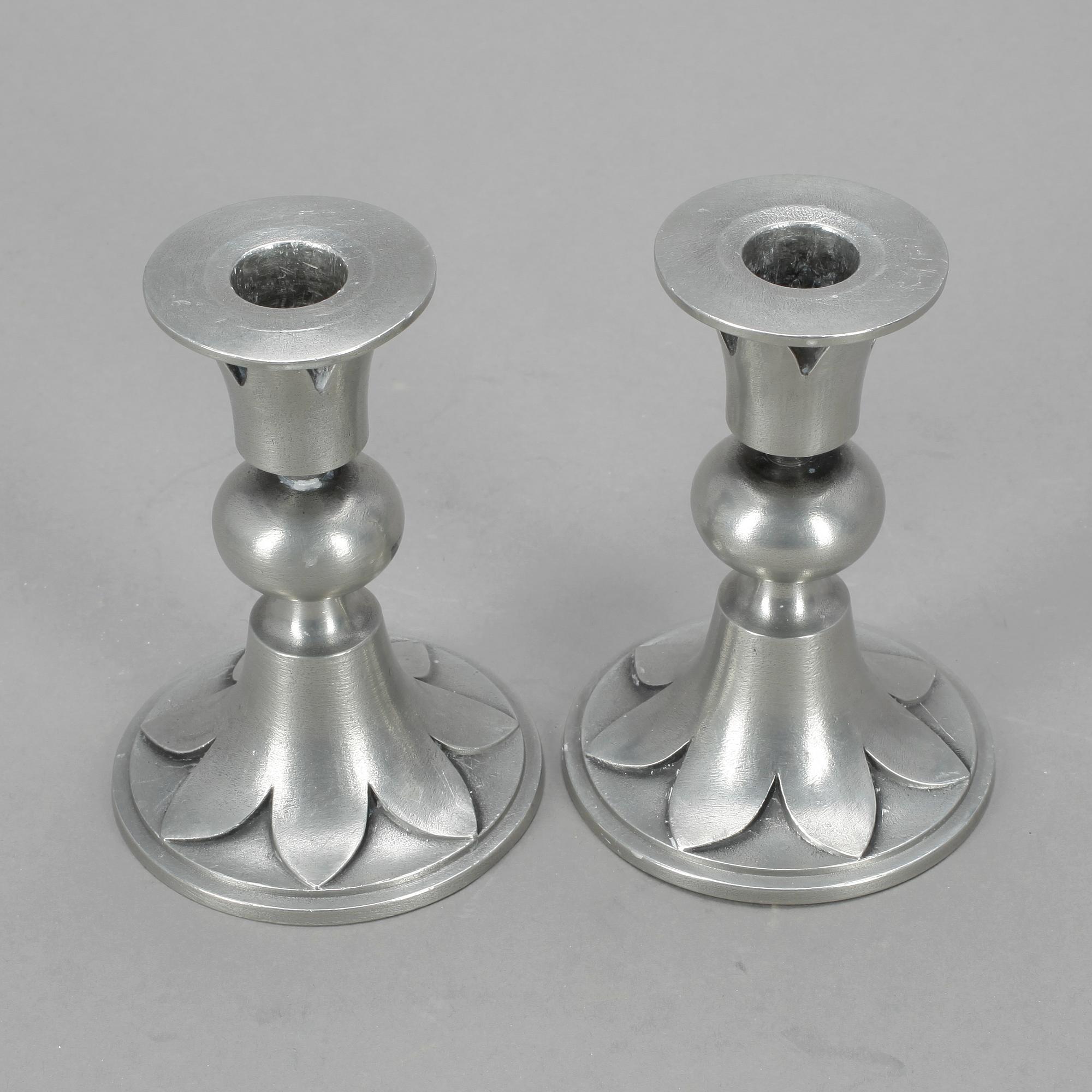 LJUSSTAKAR, ett par, tenn, Edvin Ollers, 1960.