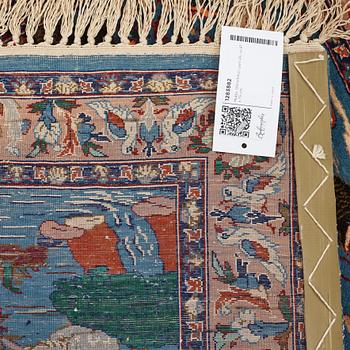 A rug, Old Esfahan, part silk, ca 87 x 75 cm.