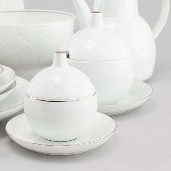 SERVIS, 90 pieces, porcelain, "Lotus", Rosenthal, Björn Wiinblad, 20th century later part.