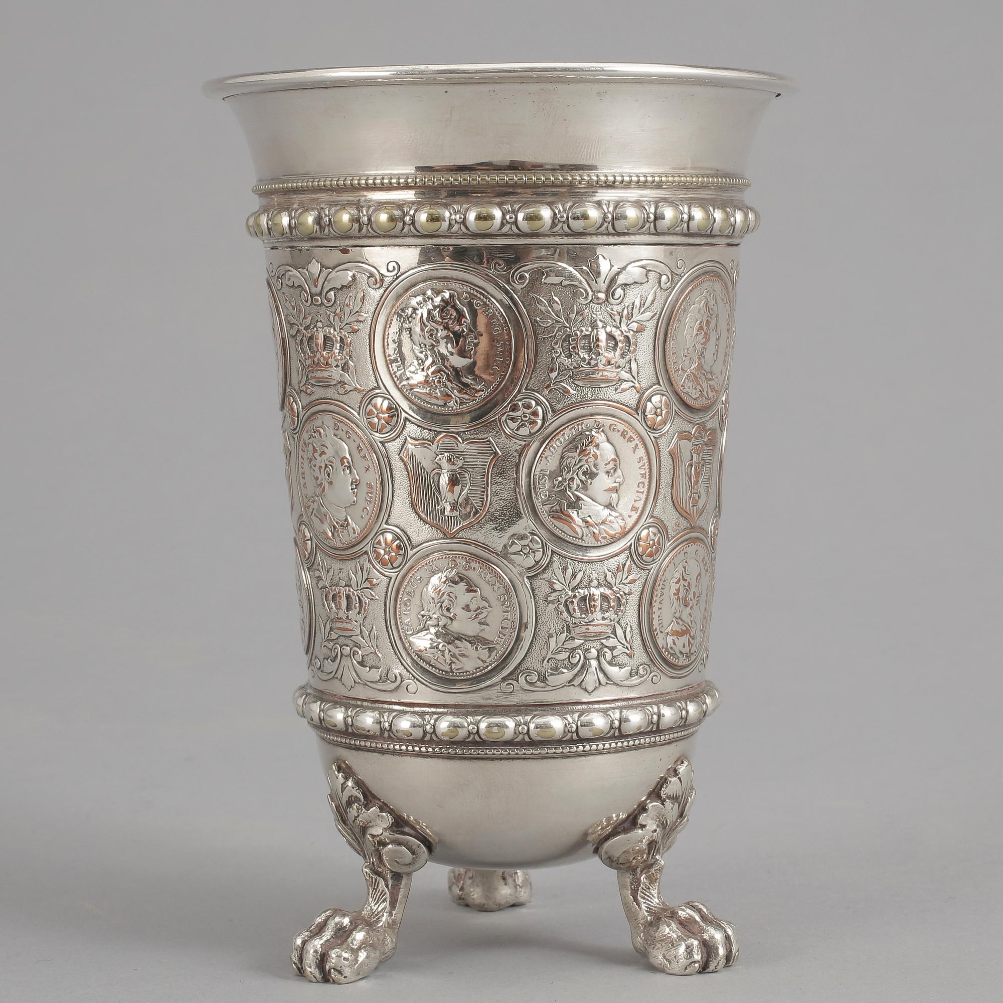 BÄGARE, nysilver, GAB, omkring sekelskiftet 1900.