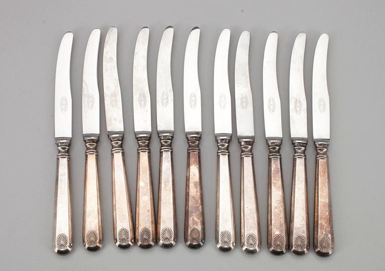 FRUKTKNIVAR, 11+6, silver, "Musslan" Kuopion Kulta Oy Tavastehus 1930 samt Hopeakeskus Tavastehus 1941.