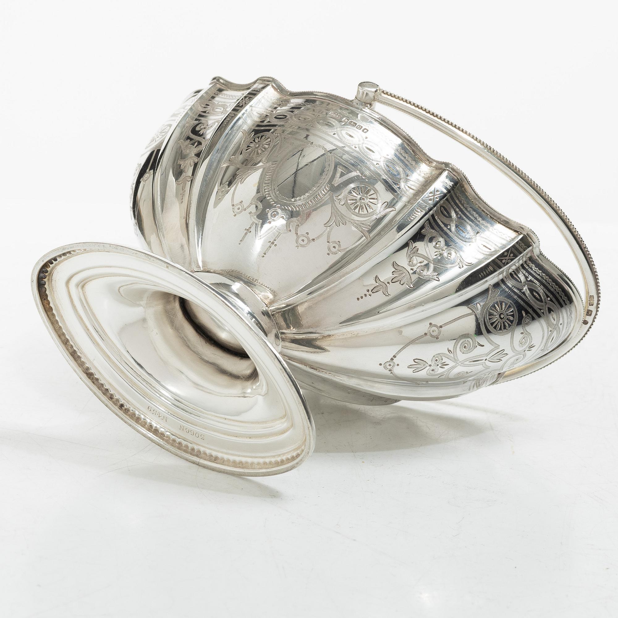 An English silver sweetmeat dish, mark of James Dixon & Sons Ltd, Sheffield, England, 1883.