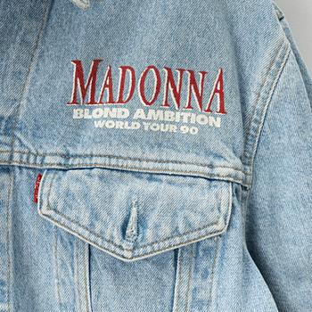 A Levis "CREW" jeans jacket from The Madonna Blond Ambition World Tour, 1990, Size L.