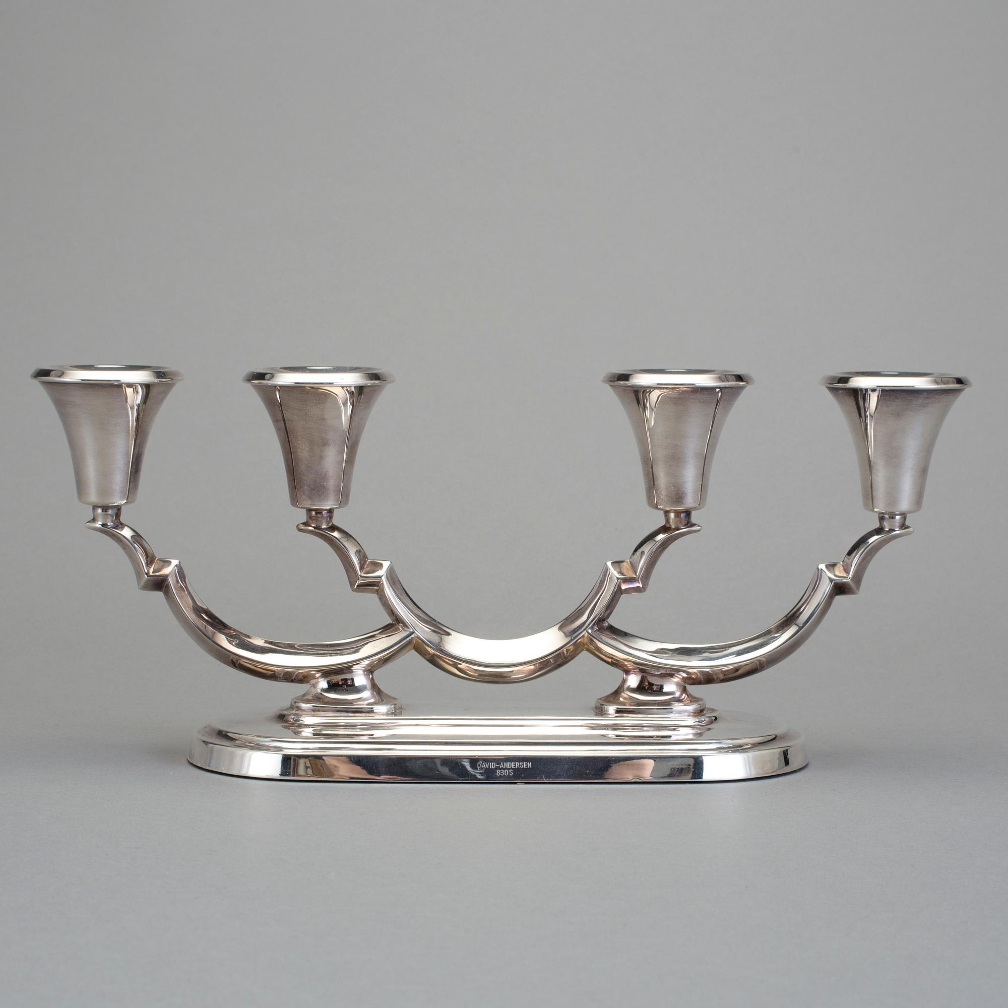 KANDELABER, silver, David Andersen, Norge, 1900-talets andra hälft.