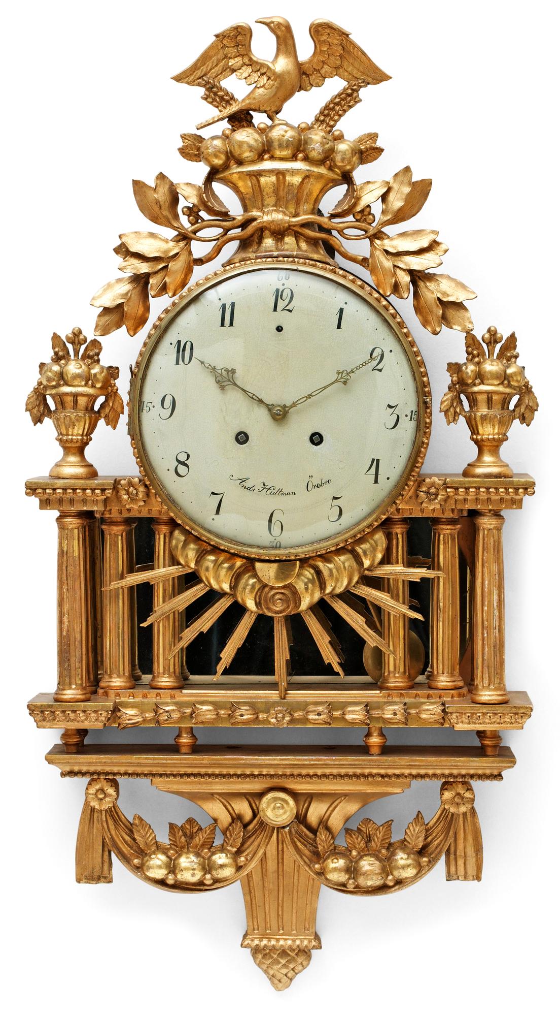 A late Gustavian wall clock by A. Hultman.