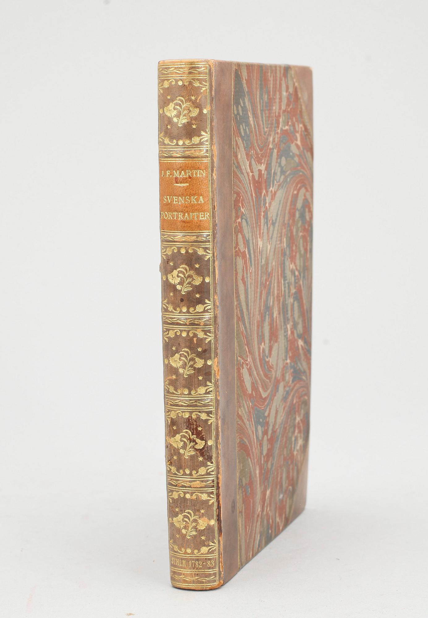 BOK, "Svenska galeriet eller portraiter af märkvärdige..." häfte 1 o 2, grav av J.F. Martin, Stockholm.