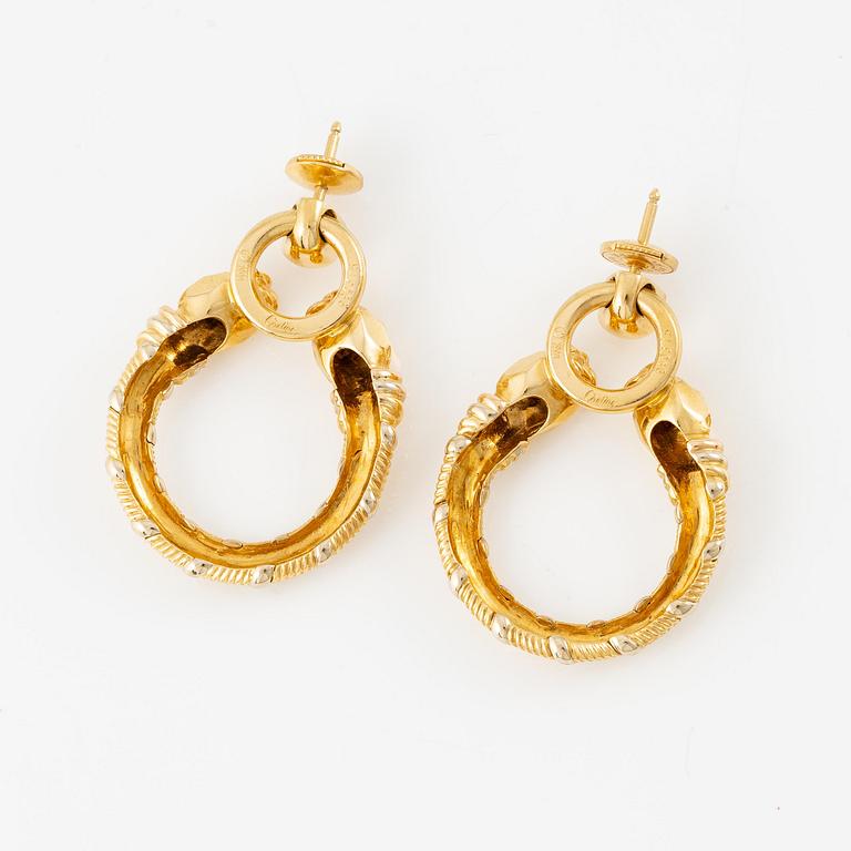 A pair of Cartier earrings 18K gold, "Panthère".